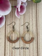 Load image into Gallery viewer, Wood and Acrylic Dangle Earrings
