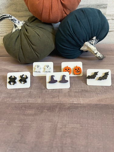 Halloween Wood Stud Earrings
