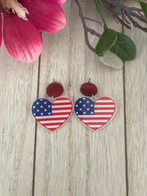 Load image into Gallery viewer, Red, White and Blue Summer Dangle Earrings