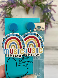 Music is My Jam Dangle Earrings