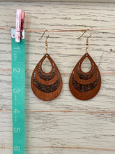 Load image into Gallery viewer, Teardrop Wood Dangle Earrings