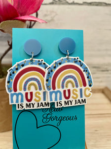 Music is My Jam Dangle Earrings