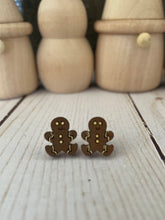 Load image into Gallery viewer, Wood Stud Christmas Earrings