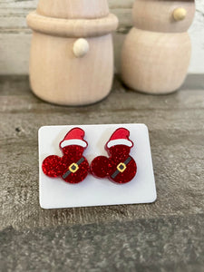 Christmas Mouse Ear Stud Earrings