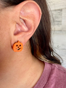 Halloween Wood Stud Earrings