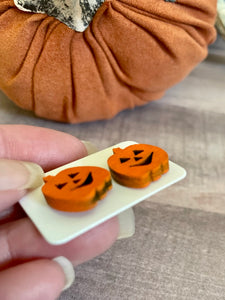 Halloween Wood Stud Earrings