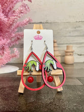 Load image into Gallery viewer, Grinch Dangle Earrings