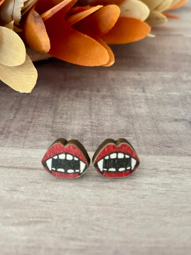 Vampire Wood Earrings