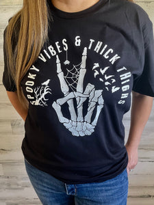 Spooky Vibes Skeleton Graphic Tee