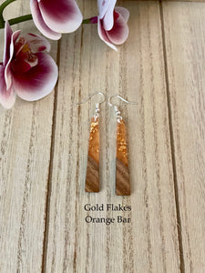Wood and Acrylic Dangle Earrings