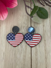 Load image into Gallery viewer, Red, White and Blue Summer Dangle Earrings