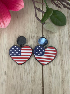 Red, White and Blue Summer Dangle Earrings