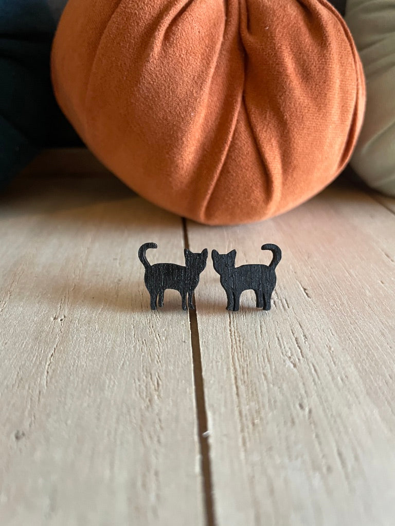 Halloween Wood Stud Earrings