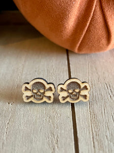 Halloween Wood Stud Earrings