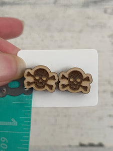 Halloween Wood Stud Earrings