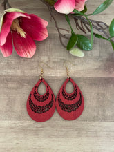 Load image into Gallery viewer, Teardrop Wood Dangle Earrings
