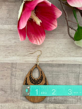 Load image into Gallery viewer, Teardrop Wood Dangle Earrings