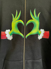 Load image into Gallery viewer, Grinch Heart Zip Up Hoodie