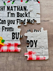 "I'm Back" Personalized Mini Puzzles (3 Different Sizes)