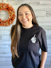 Load image into Gallery viewer, Skeleton Finger Pocket Graphic Tee