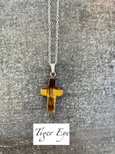 Load image into Gallery viewer, Dainty Stone Cross Necklace - Miane&#39;s Shoppe
