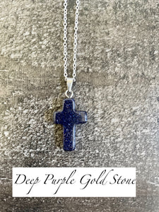 Dainty Stone Cross Necklace - Miane's Shoppe