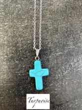 Load image into Gallery viewer, Dainty Stone Cross Necklace - Miane&#39;s Shoppe