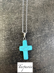 Dainty Stone Cross Necklace - Miane's Shoppe