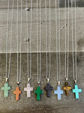 Load image into Gallery viewer, Dainty Stone Cross Necklace - Miane&#39;s Shoppe