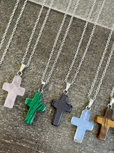 Load image into Gallery viewer, Dainty Stone Cross Necklace - Miane&#39;s Shoppe