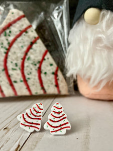 Christmas Tree Cake Acrylic Stud Earrings