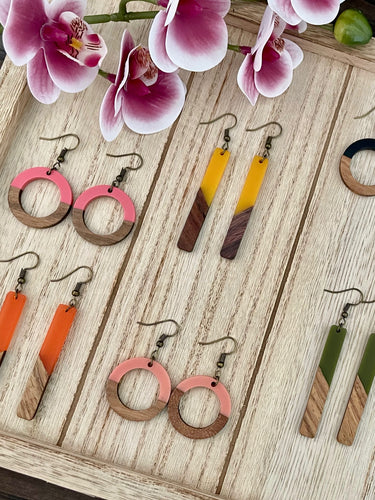 Wood and Acrylic Earrings - Miane's Shoppe