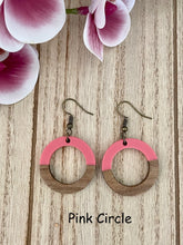 Load image into Gallery viewer, Wood and Acrylic Dangle Earrings
