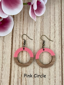 Wood and Acrylic Dangle Earrings