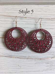 Large Wood Earrings - Miane's Shoppe