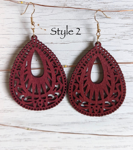 Large Wood Earrings - Miane's Shoppe