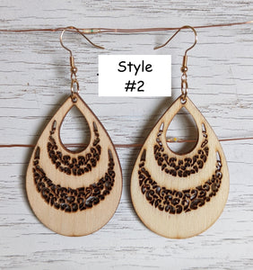 Leopard Cutout Wood Earrings - Miane's Shoppe